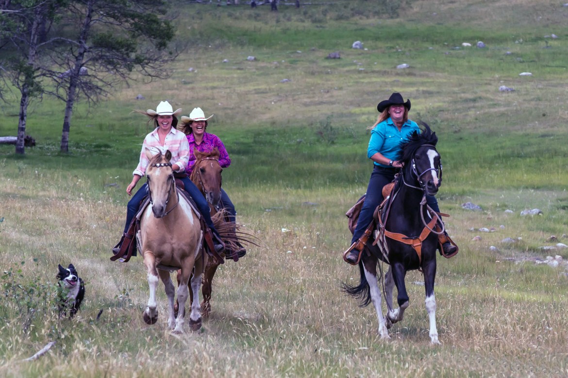 Family fun while enjoying a luxury horseback riding adventure in British Columbia