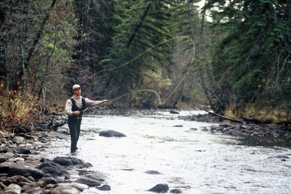 Classic river flyfishing during the Siwash River Outpost Safari