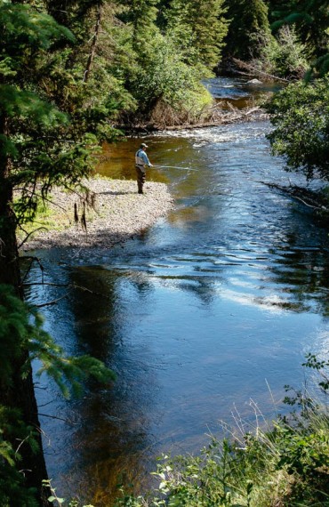 Classic river fly fishing at Siwash Lake Wilderness Resort