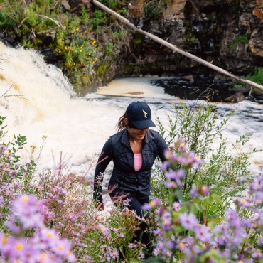 Hiking by waterfalls in the wilds of Siwash Lake